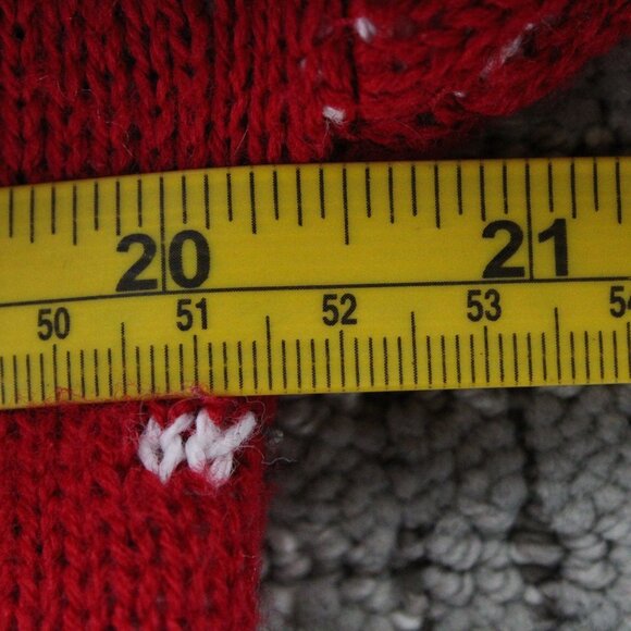 Vintage Blush Christmas Sweater Mens Large L Red Pullover Knit Red Nose Reindeer - Picture 8 of 9